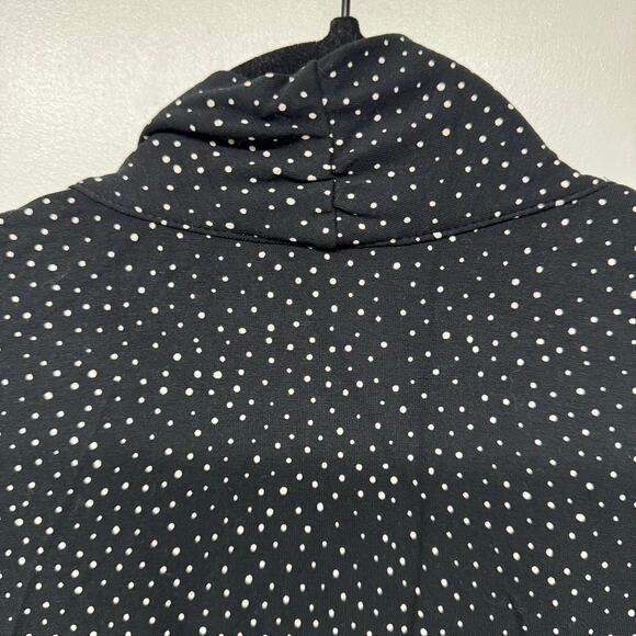 J.Jill Wearever Collection Black Polka Dot Long Sleeve Jersey Dress Small Petite - Picture 6 of 13